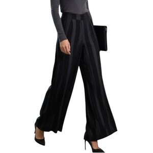 Topshop Panelled Satin Flowy Dress Pants Trousers Office Siren Whimsigoth Black